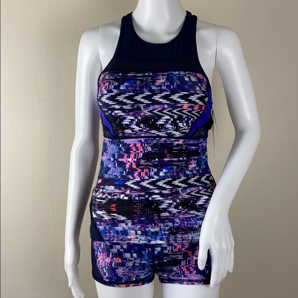 Athleta Tri-Ssential Colorblock Swim Tank & Shorts triathlon
